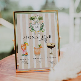 Golf Bachelorette Signature Cocktails Bord Poster