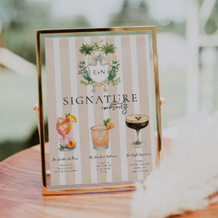 Golf Bachelorette Signature Cocktails Bord Poster