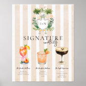 Golf Bachelorette Signature Cocktails Sign Poster (Voorkant)