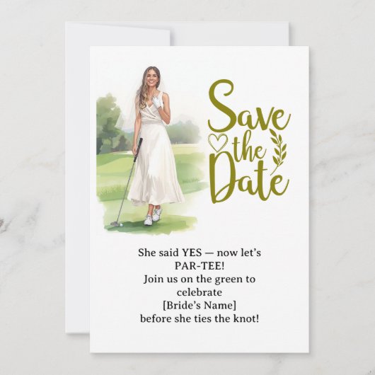 Golf Bachelorette Vrouw Golfer Is Golfen  Kaart (Voorkant)