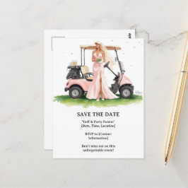 Golf  Bachelorette woman golfer is golfing  Briefkaart