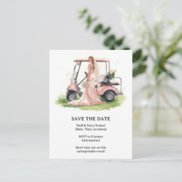 Golf  Bachelorette woman golfer is golfing  Briefkaart