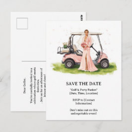 Golf  Bachelorette woman golfer is golfing  Briefkaart