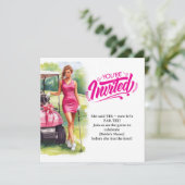 Golf Bachelorette Woman Golfer Is Golfing  Kaart (Staand voorkant)