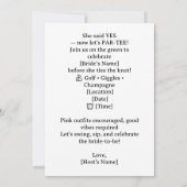 Golf Bachelorette Woman Golfer Is Golfing  Kaart (Achterkant)