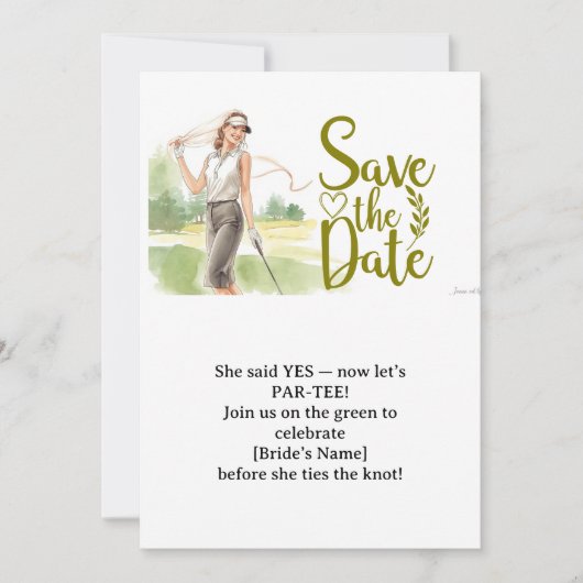 Golf Bachelorette Woman Golfer Is Golfing Kaart (Voorkant)