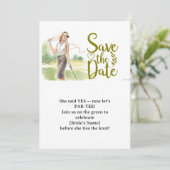 Golf Bachelorette Woman Golfer Is Golfing Kaart (Staand voorkant)