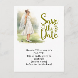 Golf Bachelorette Woman Golfer Is Golfing Postcard Briefkaart