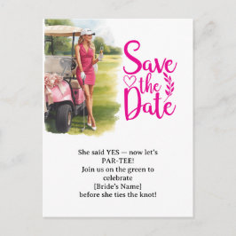 Golf Bachelorette Woman Golfer Is Golfing Postcard Briefkaart