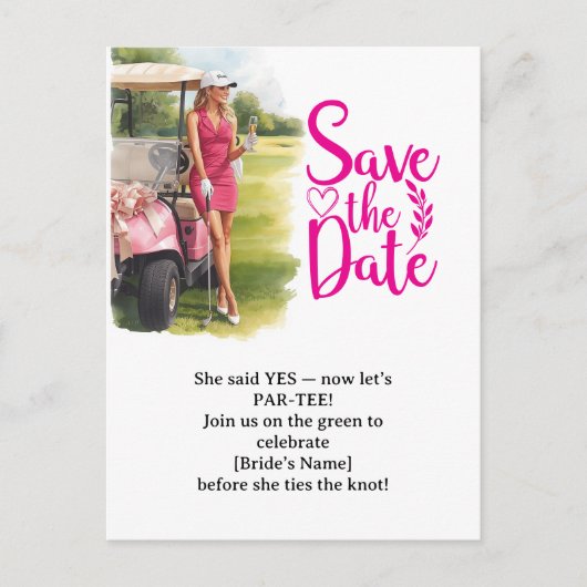 Golf Bachelorette Woman Golfer Is Golfing Postcard Briefkaart (Voorkant)