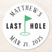 Golf Bachelorfeest Laatste Hole Ronde Kartonnen Onderzetter (Voorkant)