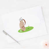 Golf Bag & Balls Ovale Sticker (Envelop)