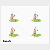 Golf Bag & Balls Ovale Sticker (Vel)