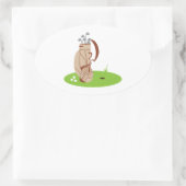 Golf Bag & Balls Ovale Sticker (Tas)