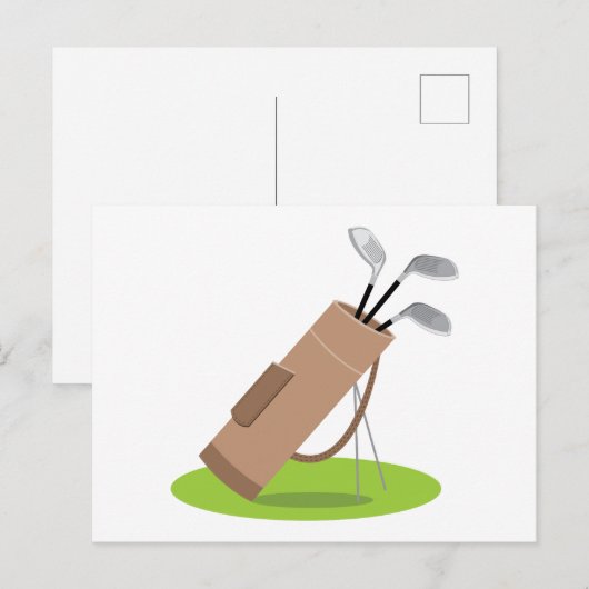 Golf Bag Briefkaart (Voorkant / Achterkant)
