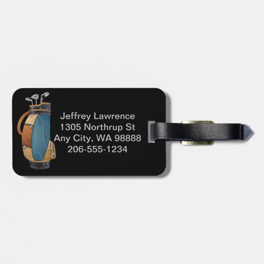 Golf Bag Design Bagagelabels (Achterkant horizontaal)