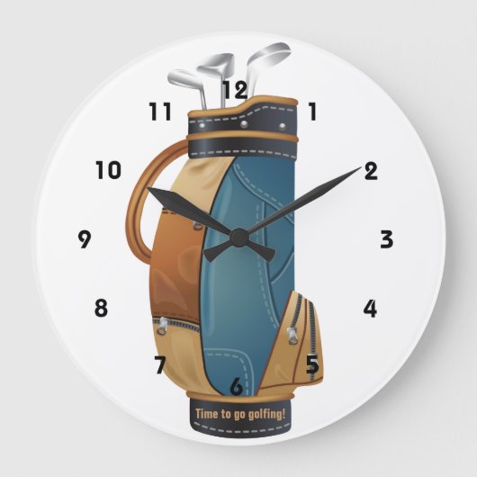 Golf Bag Design Wall-kast Grote Klok (Voorkant)