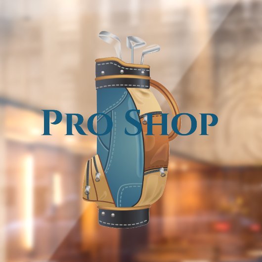 Golf Bag Design Window Cling Raamsticker (Vel 2)