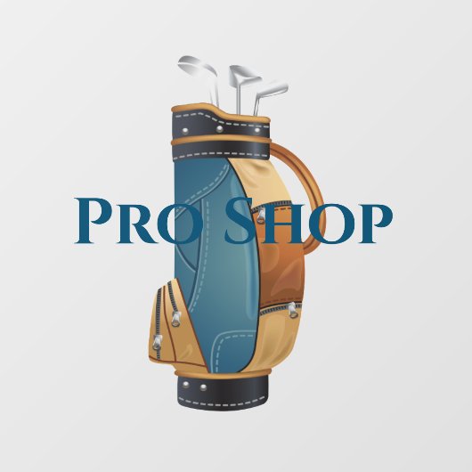 Golf Bag Design Window Cling Raamsticker (Vel)