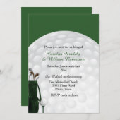 Golf Bag en Ball Wedding Invitation Kaart (Voorkant / Achterkant)