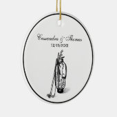 Golf Bag en Golf Clubs Black Keramisch Ornament (Rechts)