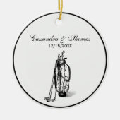 Golf Bag en Golf Clubs Black Keramisch Ornament (Voorkant)