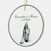 Golf Bag en Golf Clubs Black Keramisch Ornament (Links)