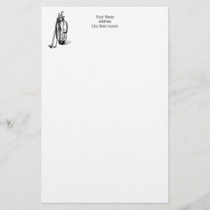 Golf Bag Golf Clubs Black Briefpapier