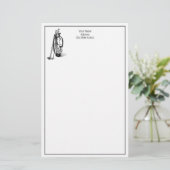 Golf Bag Golf Clubs Black Briefpapier (Staand voorkant)