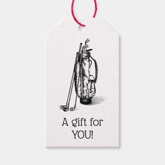 Golf Bag Golf Clubs Black Cadeaulabel (Voorkant)