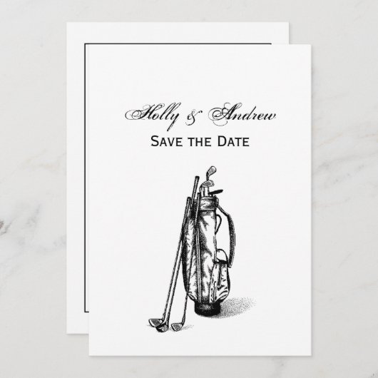 Golf Bag Golf Clubs Black Kaart (Voorkant / Achterkant)