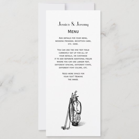 Golf Bag Golf Clubs Black Kaart (Achterkant)