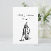 Golf Bag Golf Clubs Black RSVP Kaartje (Staand voorkant)