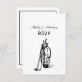 Golf Bag Golf Clubs Black RSVP Kaartje (Voorkant / Achterkant)