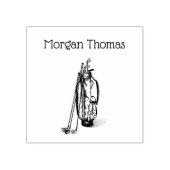 Golf Bag Golf Clubs Black Rubberstempel (Afrduk)