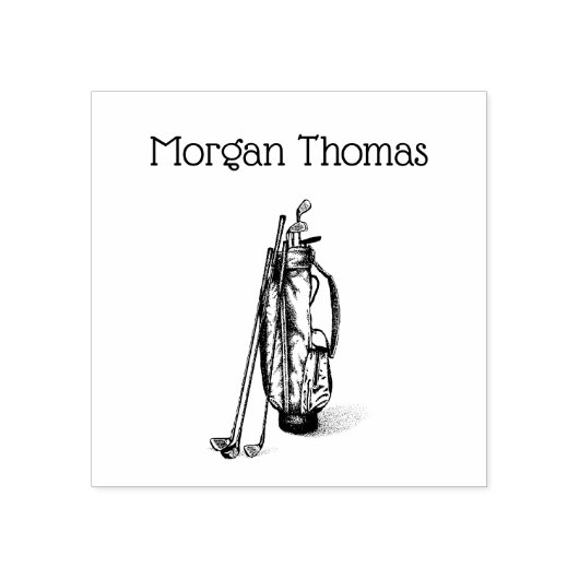 Golf Bag Golf Clubs Black Rubberstempel (Afrduk)