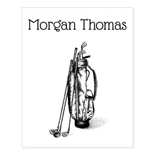 Golf Bag Golf Clubs Black Rubberstempel (Afrduk)
