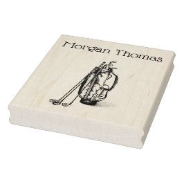 Golf Bag Golf Clubs Black Rubberstempel