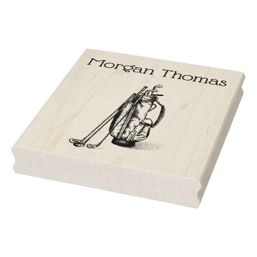 Golf Bag Golf Clubs Black Rubberstempel (Stempel)