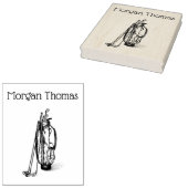 Golf Bag Golf Clubs Black Rubberstempel (Gestempeld)