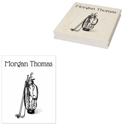 Golf Bag Golf Clubs Black Rubberstempel (Gestempeld)