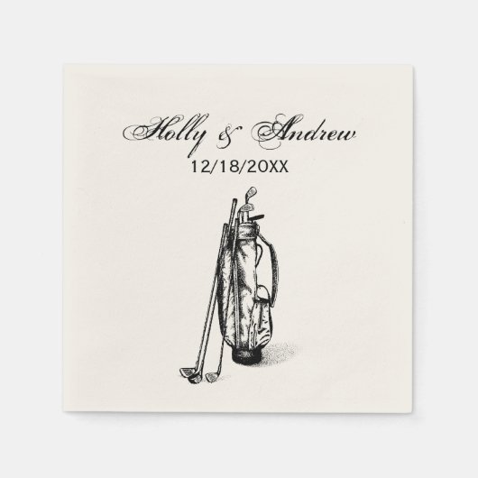 Golf Bag Golf Clubs Black Servet (Voorkant)