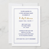 Golf Bag Golf Clubs Blue 30th Birthday Party Kaart (Achterkant)