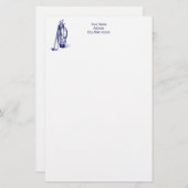 Golf Bag Golf Clubs Blue Briefpapier (Voorkant / Achterkant)