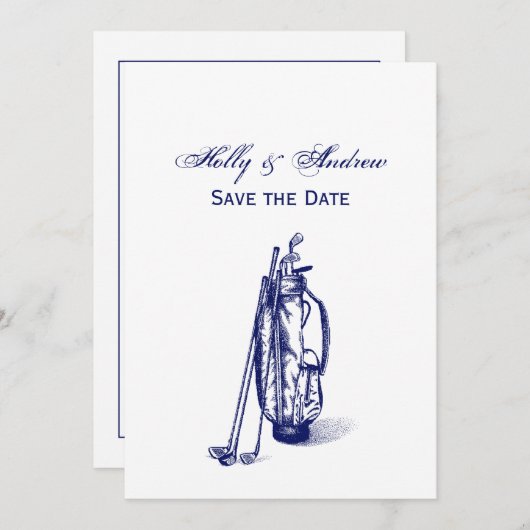 Golf Bag Golf Clubs Blue Kaart (Voorkant / Achterkant)