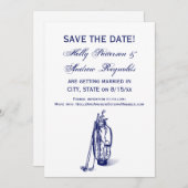 Golf Bag Golf Clubs Blue Kaart (Voorkant / Achterkant)