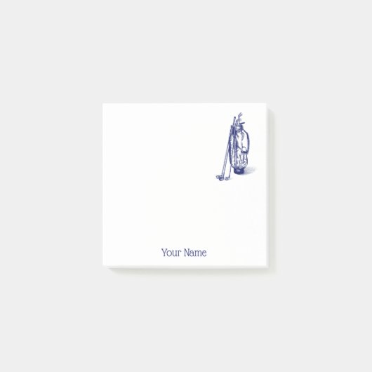 Golf Bag Golf Clubs Blue Post-it® Notes (Voorkant)