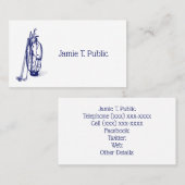 Golf Bag Golf Clubs Blue Visitekaartje (Voorkant / Achterkant)