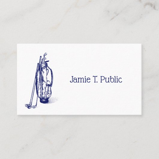 Golf Bag Golf Clubs Blue Visitekaartje (Voorkant)