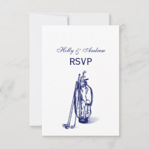Golf Bag Golfclubs Blauw RSVP Kaartje